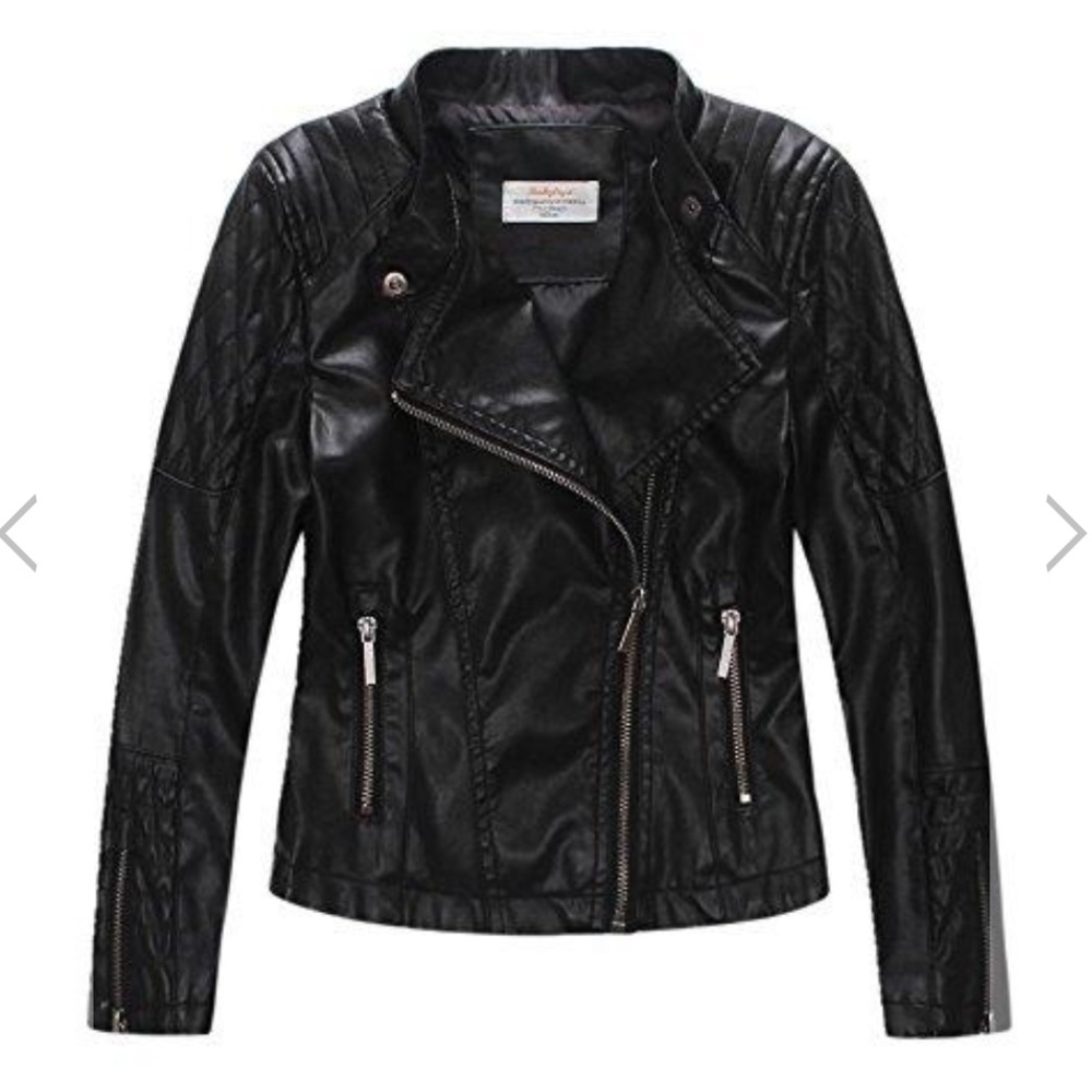 Girls Faux Leather Jacket